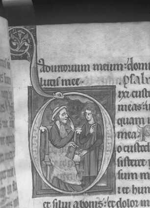 Psalter — Initial D mit David und einem Schüler, Folio fol. 59