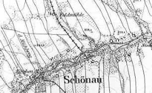 Schönau-Berzdorf auf dem Eigen-Schönau. Meßtischblatt, Sekt. Ostritz, 1884 (Sign.: VII 167.15)