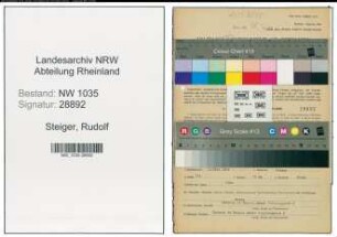 Entnazifizierung Rudolf Steiger , geb. 20.03.1899 (Steiger)