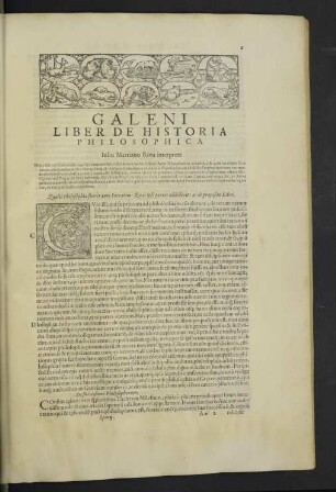 Galeni liber de historia philosophica