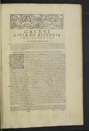 Galeni liber de historia philosophica