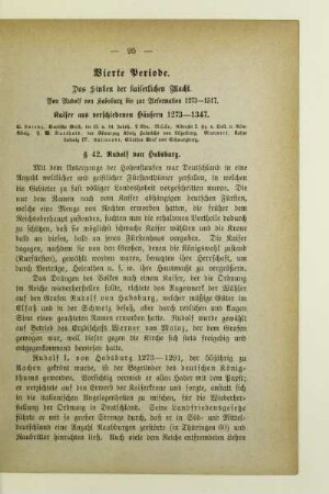 Vierte Periode. Das Sinken der kaiserlichen Macht. Von Rudolf von Habsburg bis zur Reformation 1273-1517