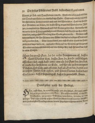 Danckgebet nach der Predigt