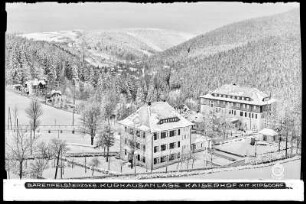 Bärenfels im Erzgebirge, Kurhausanlage Kaiserhof mit Kipsdorf, im Winter