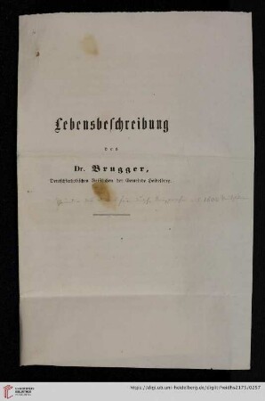 "Lebensbeschreibung"