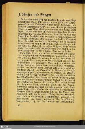 J. Werfen und Fangen