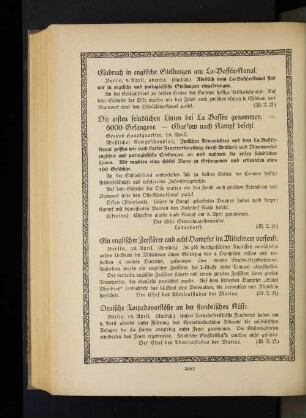 Deutsche Torpedovorstöße an der flandrischen Küste.