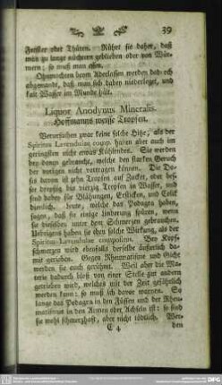 Liquor Anodynus Mineralis. Hoffmanns weisse Tropfen
