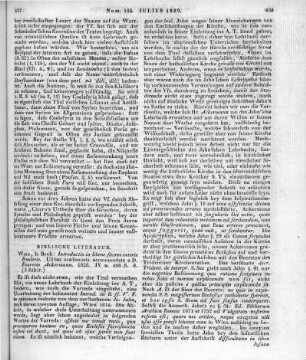 Ackermann, L.: Introductio in Libros Sacros veteris fuederis. Usibus academicis accomodata. Wien: Beck 1825