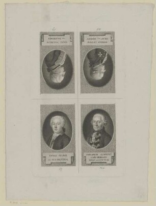Bildnis des Ewald George von Blumenthal, des Friederich Albrecht Carl Hermann von Lottum, des Iohann Ludwig von Hordt und des Hans Wilhelm von Bandemer