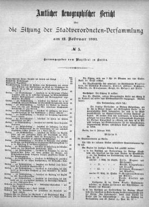 No. 5, 12. Februar 1891