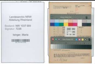 Entnazifizierung Maria Isinger , geb. 17.06.1894 ()
