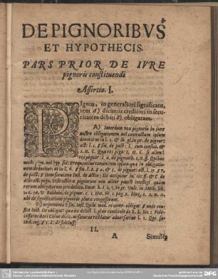 De Pignoribus Et Hypothecis