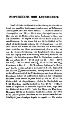 Sterblichkeit und Lebensdauer.