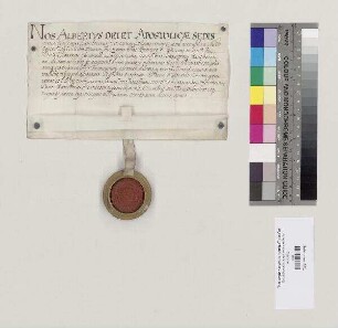 Bischof Albert von Regensburg quittiert Abt Hieronymus [II. Feury] von St. Emmeram über zehn Pfund Regensburger Pfennige für die dem Bischof von Regensburg auf päpstliche Weisung jährlich geschuldeten 30 Pfund Turnosen (Turonensium parvorum). S=A