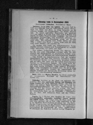 Sitzung vom 3. November 1931
