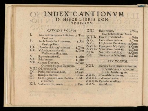 Index Cantionvm