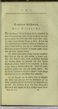 Sechster Abschnitt. Die Viehzucht