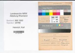 Entnazifizierung Karl Heinrich, geb. 13.09.1892 (Arbeiter)