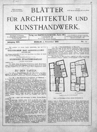 No. 11, 1. November 1900