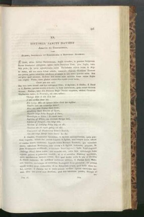 XX. Historia Sancti Davidis Abbatis Et Confessoris. Cum Hymnis, Antiphonis Et Responsoriis E Breviario Arosiensi.
