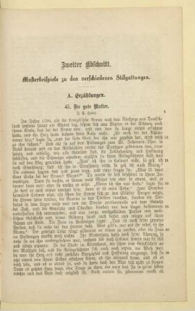 Zweiter Abschnitt. Musterbeispiele zu den verschiedenen Stilgattungen