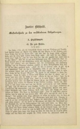 Zweiter Abschnitt. Musterbeispiele zu den verschiedenen Stilgattungen