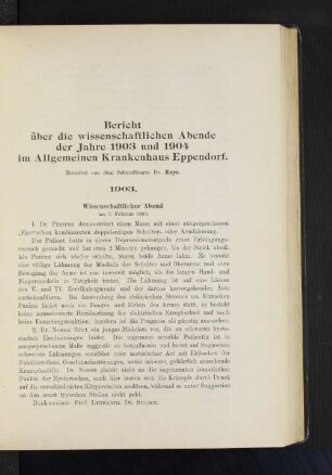 Wissenschaftlicher Abend am 7. Februar 1903.