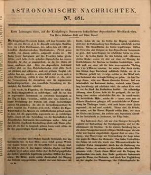 Astronomische Nachrichten : = Astronomical notes. 21. 1843