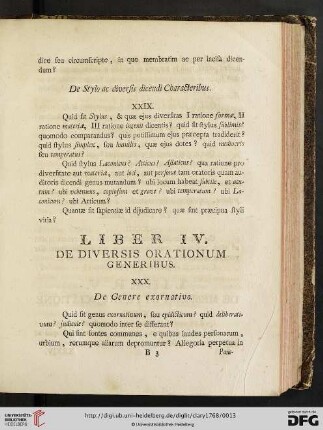 Liber IV: De Diversis Orationum generibus