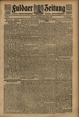 Zweite Ausgabe vom Donnerstag, den 12. März 1908.