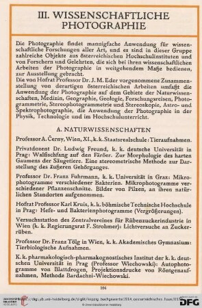 III. Wissenschaftliche Photographie