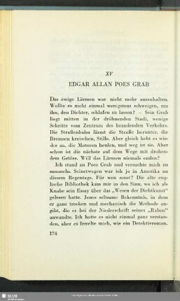 XV. Adgar Allan Poes Grab