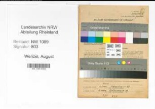 Entnazifizierung August Wenzel , geb. 01.10.1909 (Polizist)
