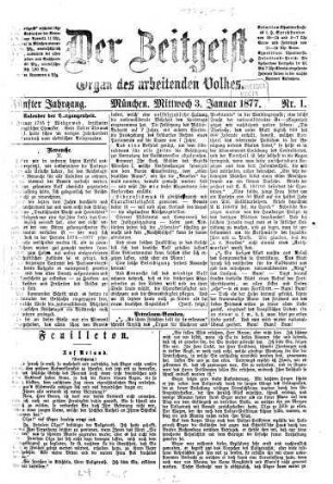 Der Zeitgeist : Organ für das arbeitende Volk. 1877 = Jg. 5, 1 - 6