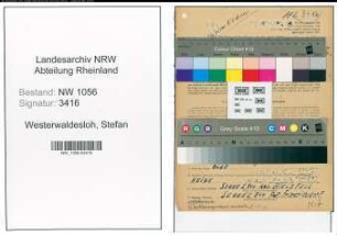 Entnazifizierung Stefan Westerwaldesloh , geb. 17.05.1909 (Angestellter)