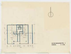 Wohn- und Geschäftshäuser Beusselstraße 44 R und Sickingenstraße 1, Berlin-Moabit: Grundriss Erdgeschoss 1:100