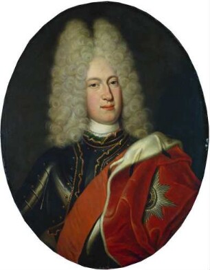 Friedrich Wilhelm Kettler, Herzog von Kurland (1692-1711), in Rüstung und Hermelinmantel