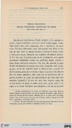 5.Ser.4.1894: Della raccolta delle iscrizioni cristiane di Roma : dei primi sei secoli