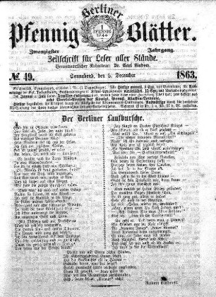 No. 49, Sonnabend, den 5. December 1863