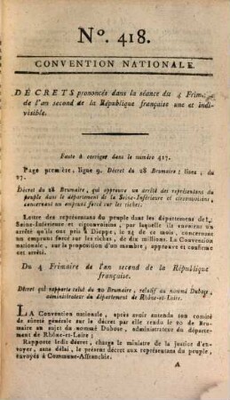 Collection générale des décrets rendus par la Convention Nationale. 41. 1793