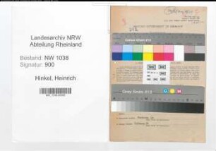 Entnazifizierung Heinrich Hinkel , geb. 06.05.1892 ()