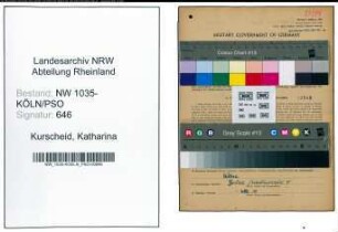 Entnazifizierung Katharina Kurscheid , geb. 24.11.1878 ()