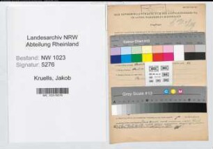 Entnazifizierung Jakob Kruells , geb. 15.07.1902 (Bahnobersekretaer)