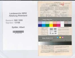 Entnazifizierung Albert Spittler, geb. 07.09.1907 (Kaufm.Angest.)