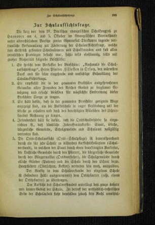 Zur Schulaufsichtsfrage