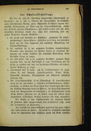 Zur Schulaufsichtsfrage