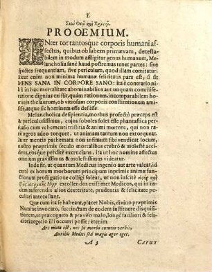 Disputatio Inauguralis Medica De Melancholiae Diagnoōsei, Prognōsei, Kai Therapeia in genere