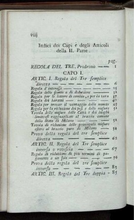 Indici dei Capi e degli Articoli della II. Parte.
