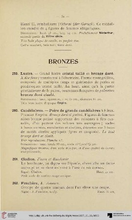 Bronzes (Nr. 259-270)